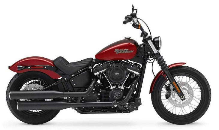 HARLEY DAVIDSON STREET BOB 2018 on wards -> (with shortened pipes  )